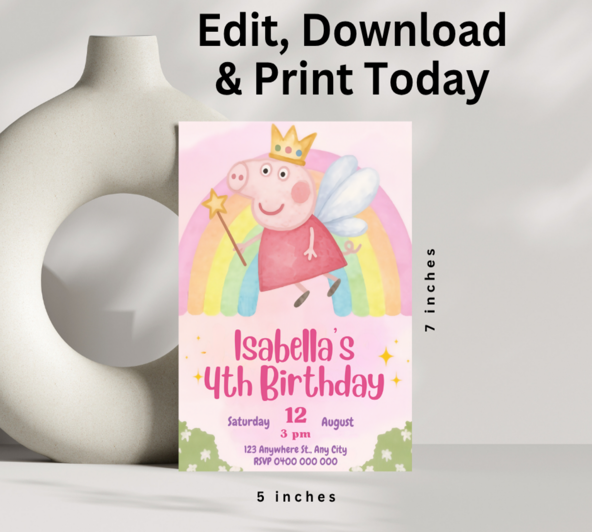 Delight your little one with our charming Peppa Pig Birthday Invitation Template! Perfect for fans of the beloved character, this ready-to-customize design saves you valuable time while impressing guests.