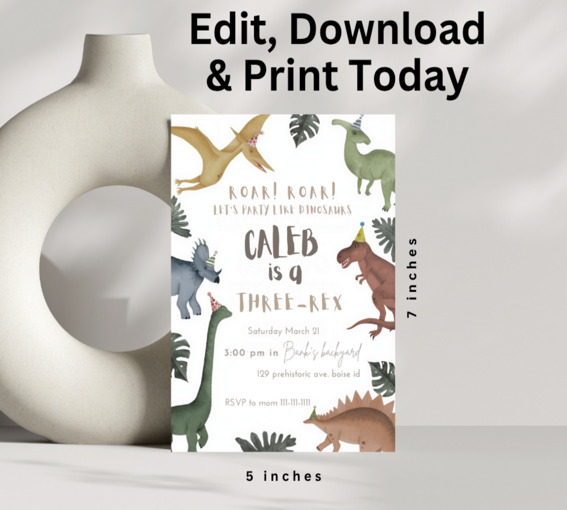 Make your little one's birthday roar-some with our Dinosaur Birthday Invitation Template! Perfect for young paleontologists, this eye-catching design features vibrant prehistoric creatures that will excite party guests.