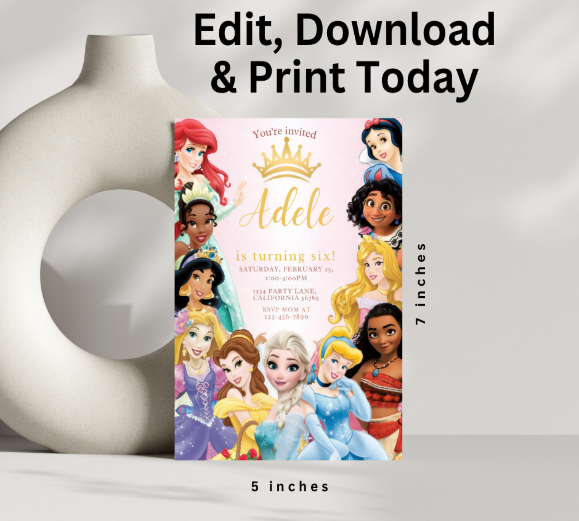 Create magical birthday celebrations with our Princess Birthday Invitation Template. This enchanting design sets the perfect royal tone for your little one's special day. Easily customizable with party details, this template saves you time while impressing guests with its charming princess theme.