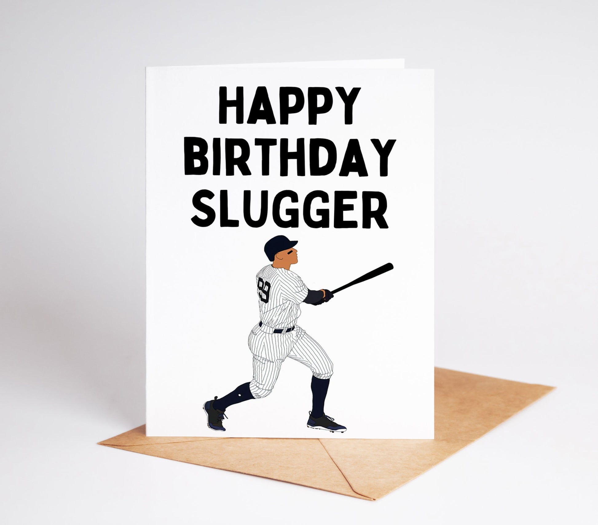 Celebrate your favorite baseball fan with the Aaron Judge Baseball Birthday Card! Featuring the legendary player himself, this card is perfect for any birthday celebration. Show your love and admiration for the sport with a unique touch.