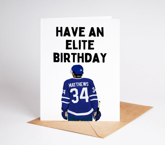 Show your love for your favorite hockey player with our Auston Matthews NHL Birthday Card! Featuring a stunning design and high-quality printing, this card is sure to impress. Perfect for any NHL fan, this card is a great way to celebrate their special day and show your support.