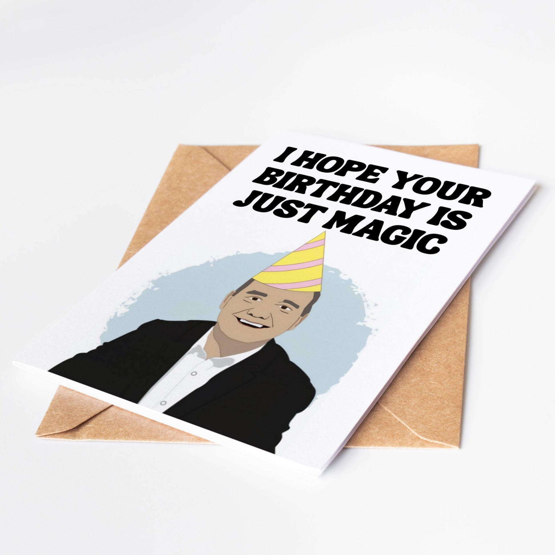 Celebrate your loved one's birthday with the Bob Mortimer Just Magic Birthday Card! This unique and special card features the iconic Bob Mortimer and is sure to bring a smile to anyone's face.