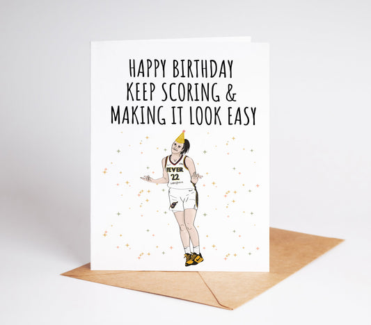 Celebrate the fearless women in your life with the Caitlin Clark WNBA Birthday Card! Featuring WNBA player Caitlin Clark, this card is the perfect way to show your appreciation and admiration for strong, empowering women. Let your loved one know they are a true MVP on their special day!