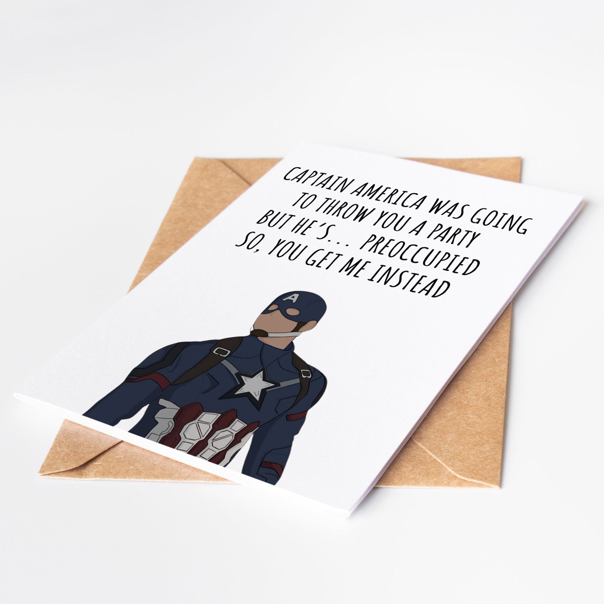 Celebrate with the beloved superhero, Captain America with our birthday card! Show your enthusiasm and love for the brave and inspiring hero with this one-of-a-kind card. Perfect for any age, add a personal touch to your birthday wishes.