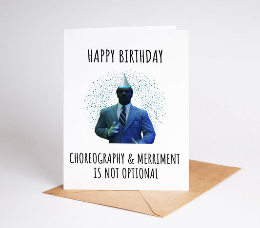 Celebrate a special birthday with our Choreography and Merriment Severance Card! With its fun and playful design, this card is sure to bring joy and excitement to any any Severance fan.