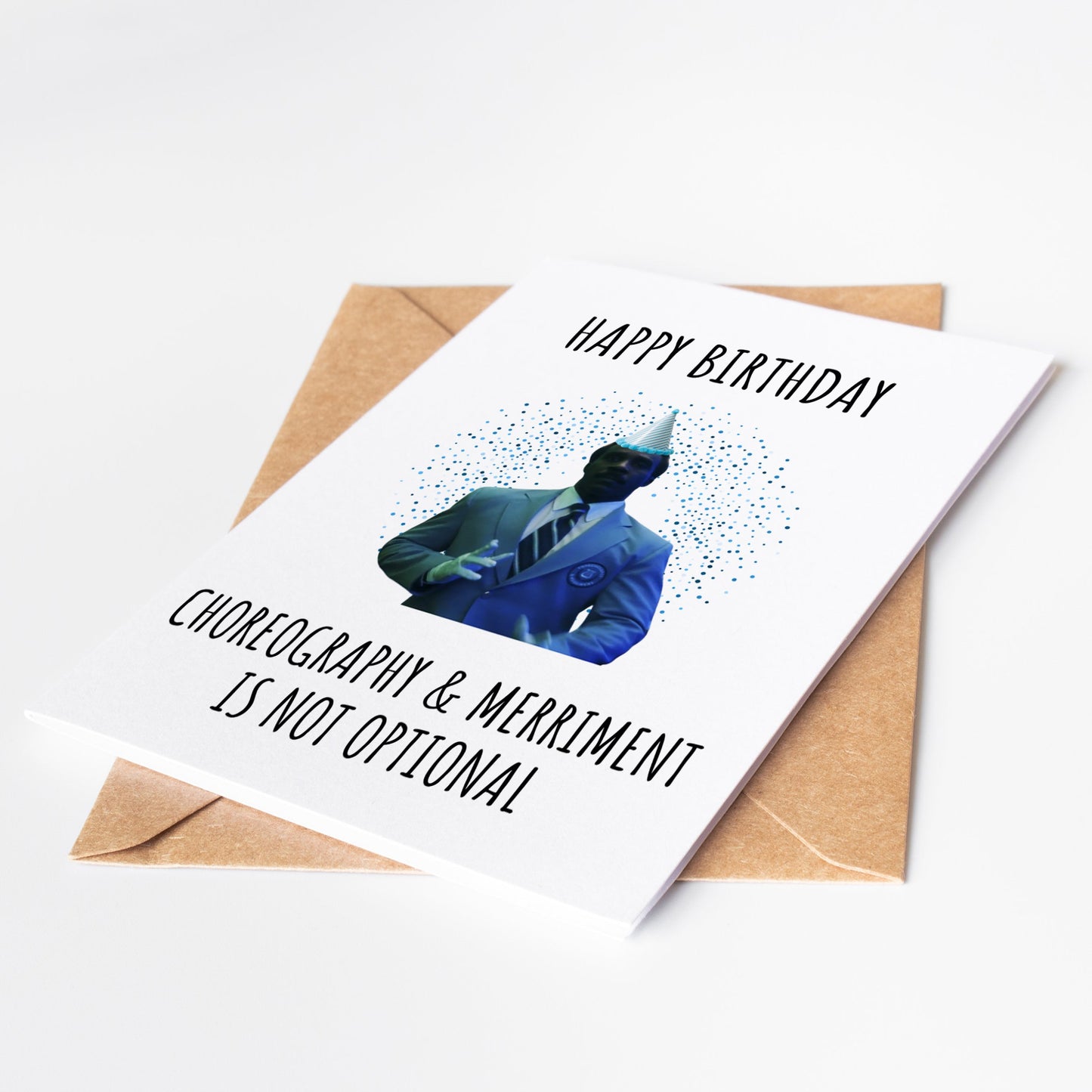 Celebrate a special birthday with our Choreography and Merriment Severance Card! With its fun and playful design, this card is sure to bring joy and excitement to any any Severance fan.
