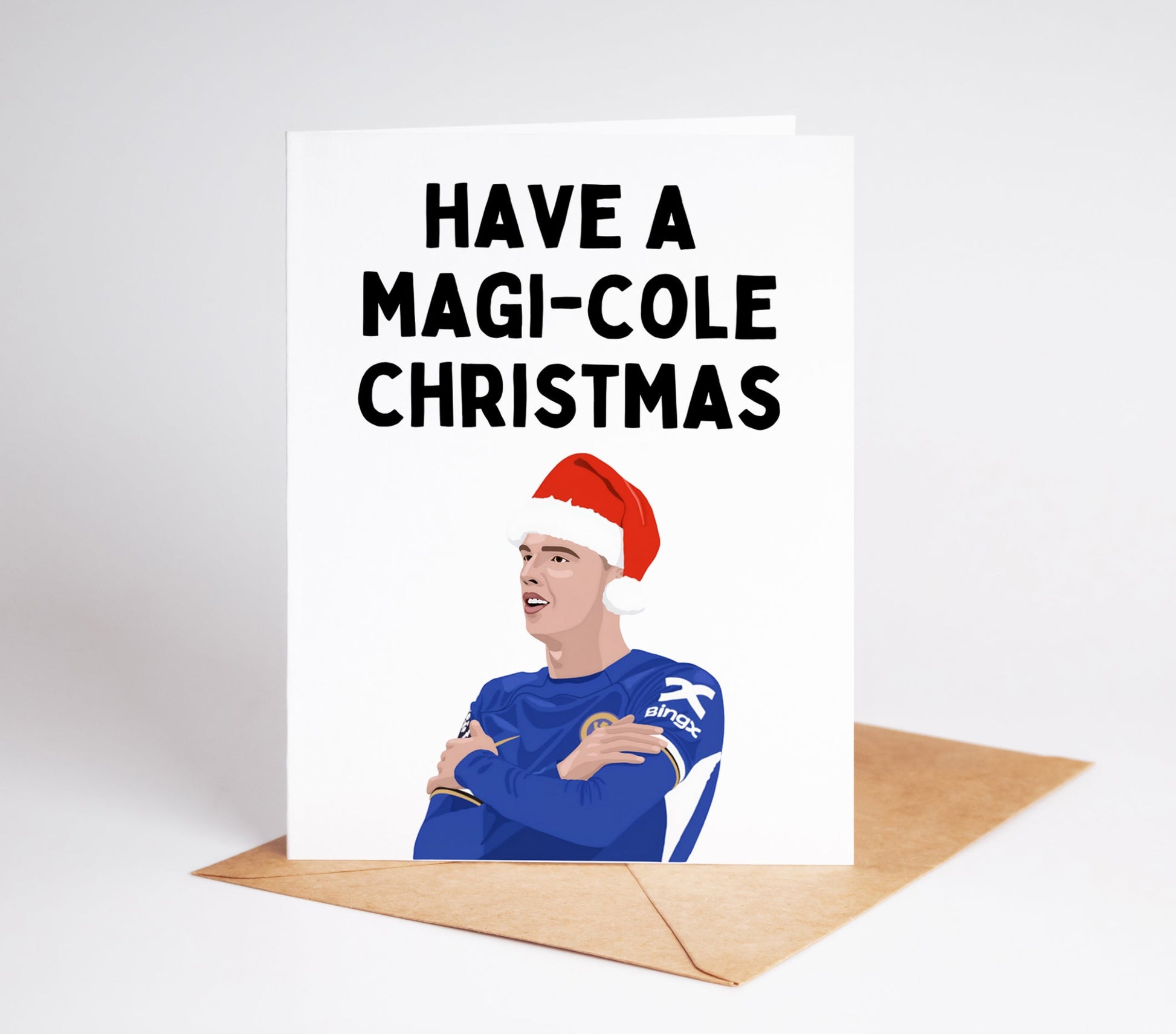 Celebrate the holiday season with our exclusive Cole Palmer Christmas Card. This festive design captures the spirit of Christmas while honoring the talented footballer.