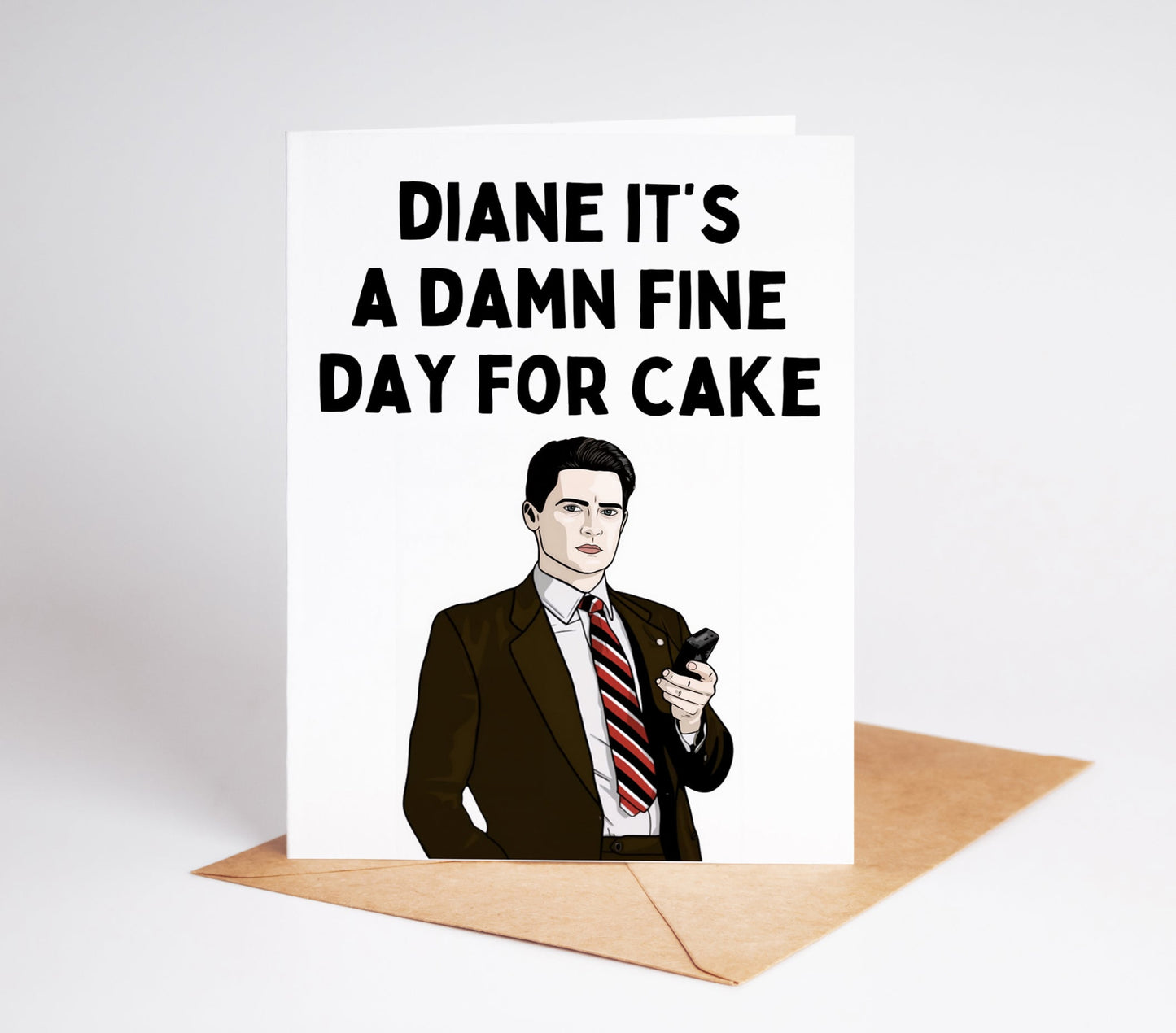 Surprise the fan in your life with this Dale Cooper Twin Peaks Birthday Card! Featuring the beloved character and iconic quote, this card is sure to bring a smile and make their special day even more memorable.