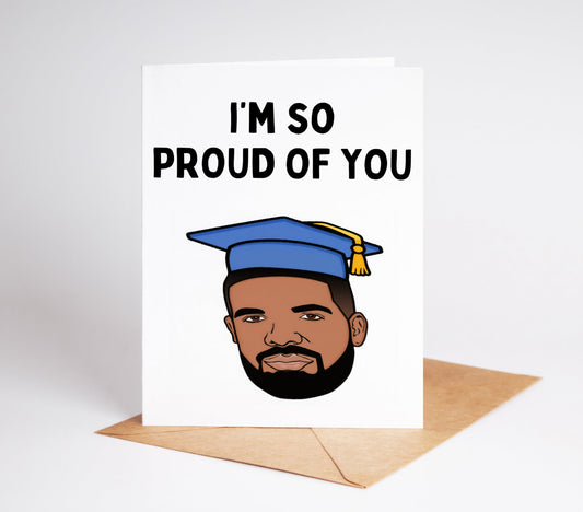 Celebrate your graduate's achievement with the Drake Congratulations Graduation Card! Featuring a bold design and heartfelt message, this card is perfect for expressing pride and well wishes. Show your graduate how much you believe in their future with Drake Congratulations Graduation Card.