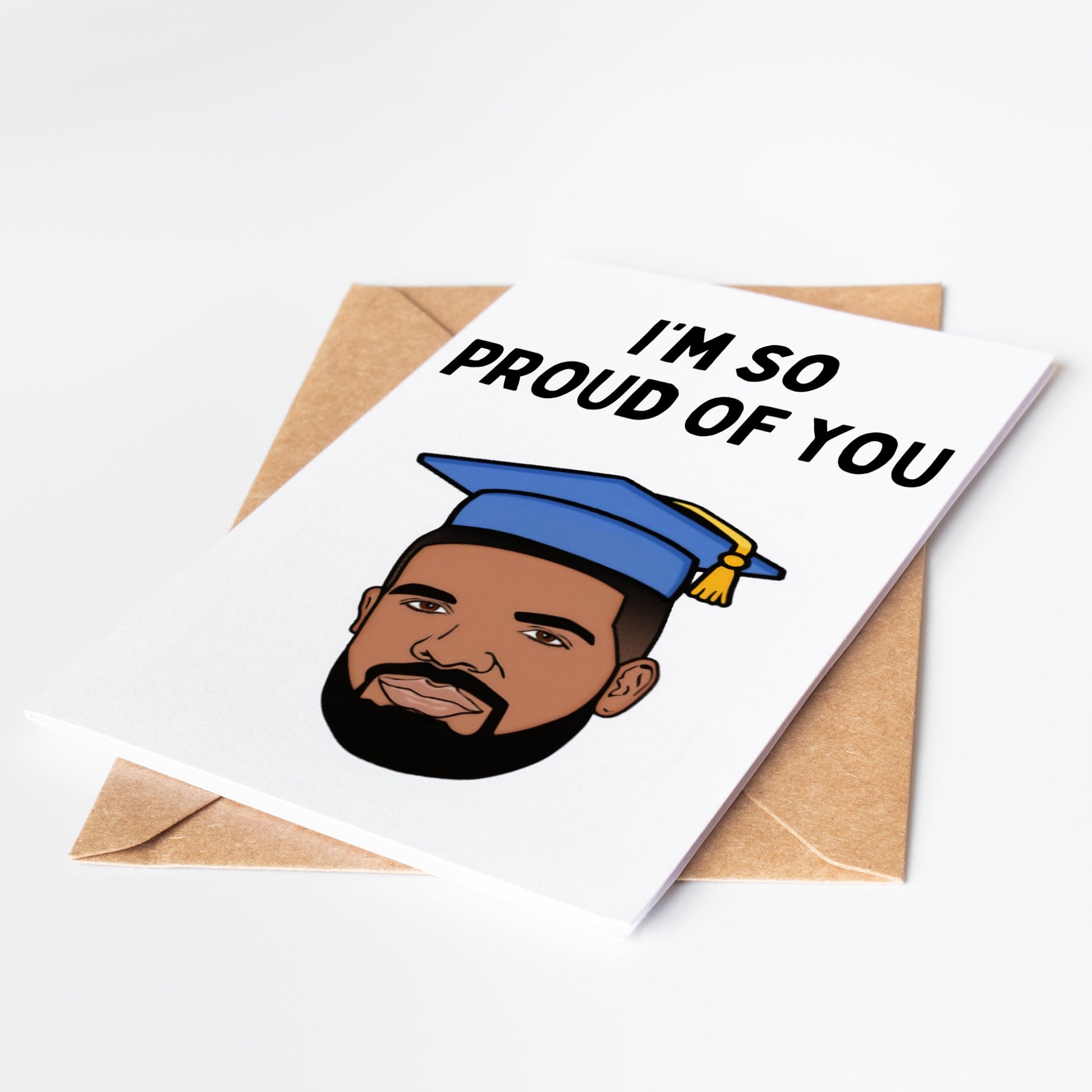 Celebrate your graduate's achievement with the Drake Congratulations Graduation Card! Featuring a bold design and heartfelt message, this card is perfect for expressing pride and well wishes. Show your graduate how much you believe in their future with Drake Congratulations Graduation Card.