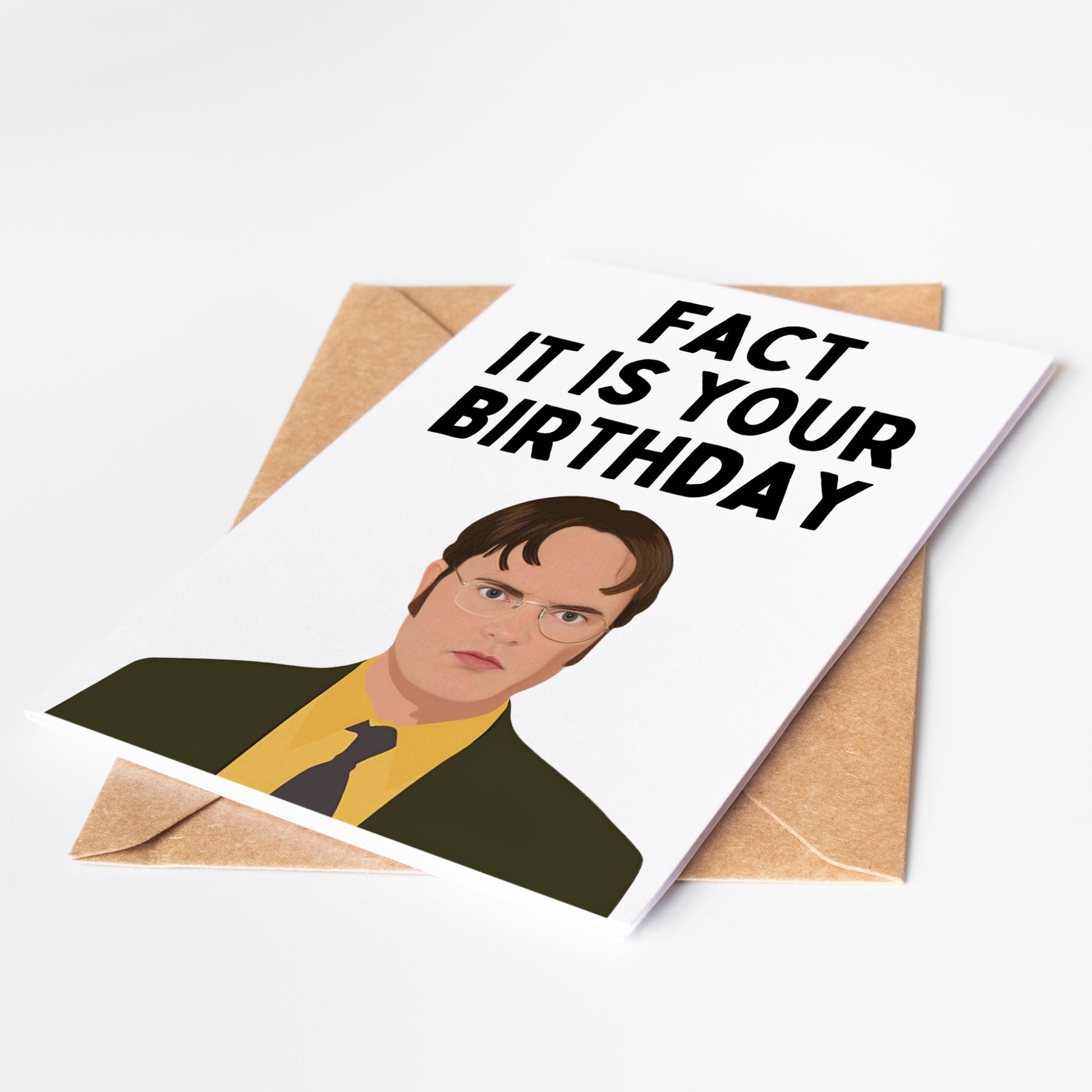 Celebrate your Office-obsessed friend's birthday with our Dwight The Office Birthday Card! Featuring a hilariously accurate depiction of Dwight Schrute, this card will surely bring a smile to their face.