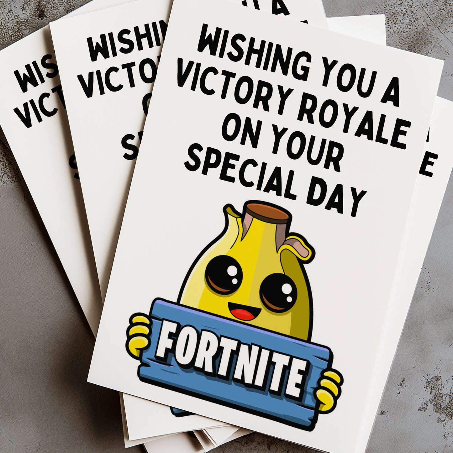 Celebrate your loved one's special day with the perfect card - the Fortnite Birthday Card! Featuring iconic characters and designs from the popular game, this card is sure to bring a smile to any fan's face.