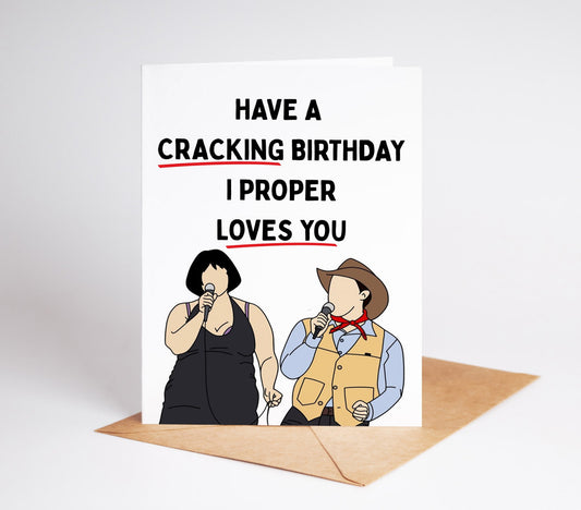 Celebrate a special occasion with the Gavin and Stacey Birthday Card! This unique card showcases the iconic characters from the hit TV show and is perfect for fans. Say Happy Birthday in a fun and memorable way.