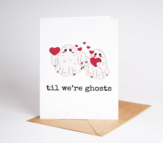 This adorable Cute Ghost Love Card is perfect for expressing your love to your partner! The cute ghost design adds a playful touch to this heartfelt card, making it the perfect gift for your boyfriend, girlfriend, or anyone special in your life. Say "I love you" in a unique and charming way with this Valentine's Day card.