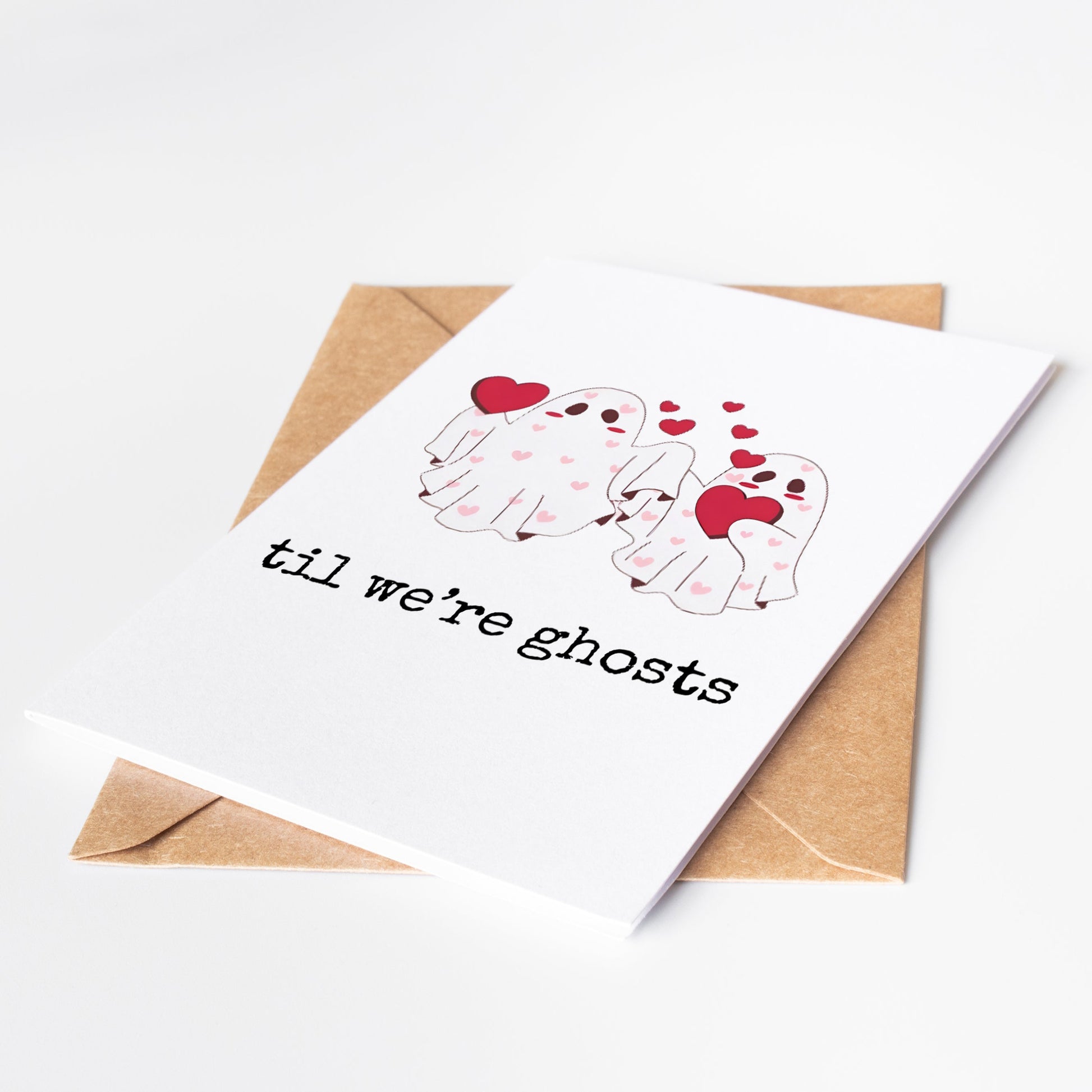 This adorable Cute Ghost Love Card is perfect for expressing your love to your partner! The cute ghost design adds a playful touch to this heartfelt card, making it the perfect gift for your boyfriend, girlfriend, or anyone special in your life. Say "I love you" in a unique and charming way with this Valentine's Day card.