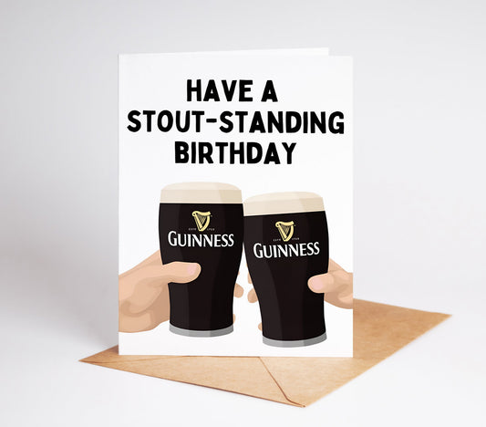 Celebrate a special birthday with our Guinness Beer Birthday Card. Featuring the iconic Guinness beer, this card is perfect for beer lovers and will surely make their day even more special. Cheers to good times and good memories!