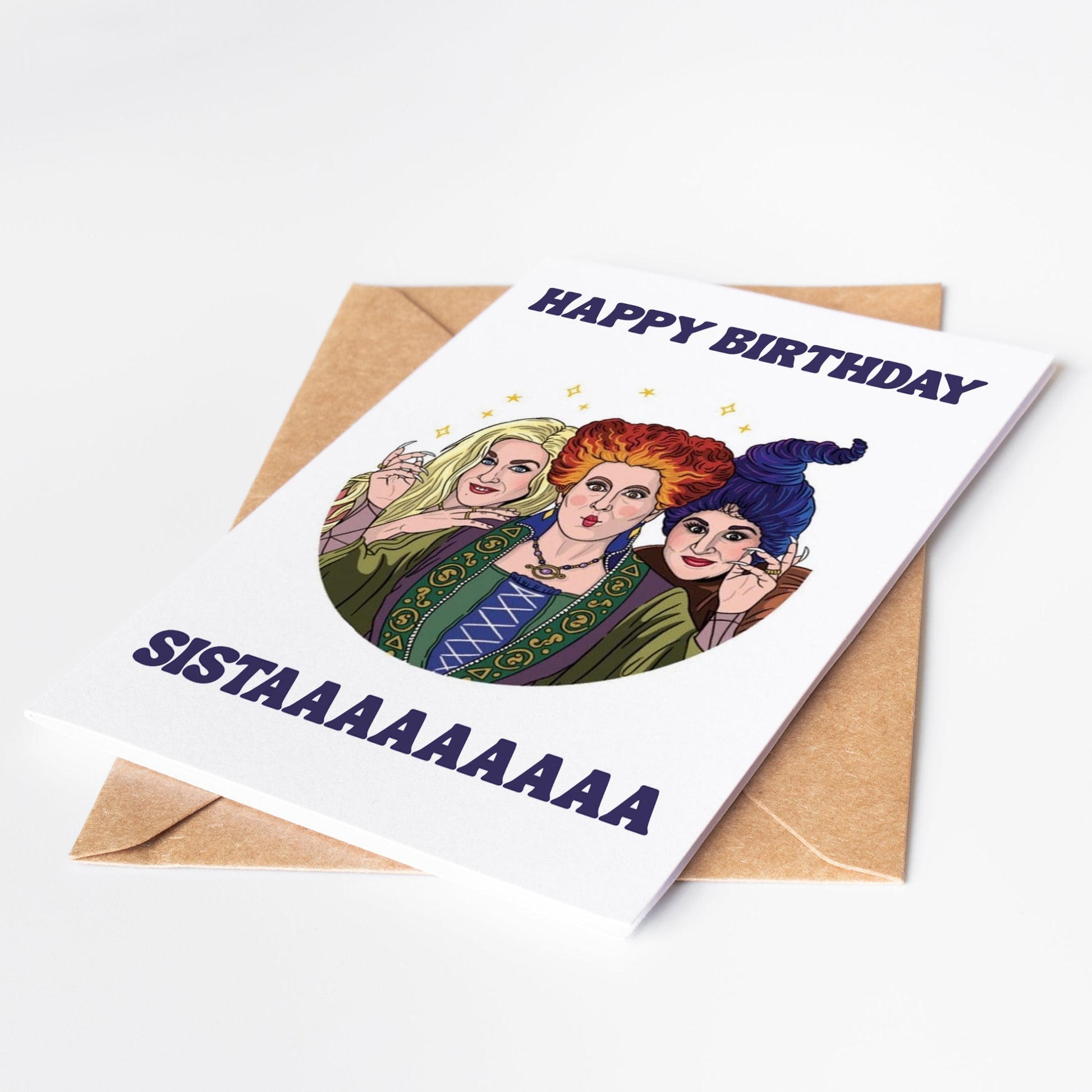 Celebrate with a touch of magic! Our Hocus Pocus Birthday Card will make any birthday extra special. Featuring a whimsical design, this card is perfect for anyone who loves a bit of enchantment from the Sanderson sisters.