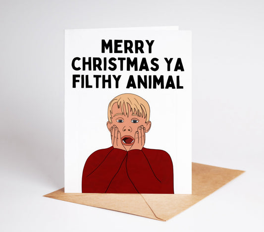 Celebrate the holidays with our iconic Home Alone Christmas Card! This nostalgic design captures the mischievous spirit of the beloved film that's become a holiday tradition.