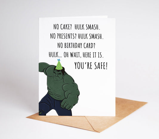 Hulk Marvel Birthday Card