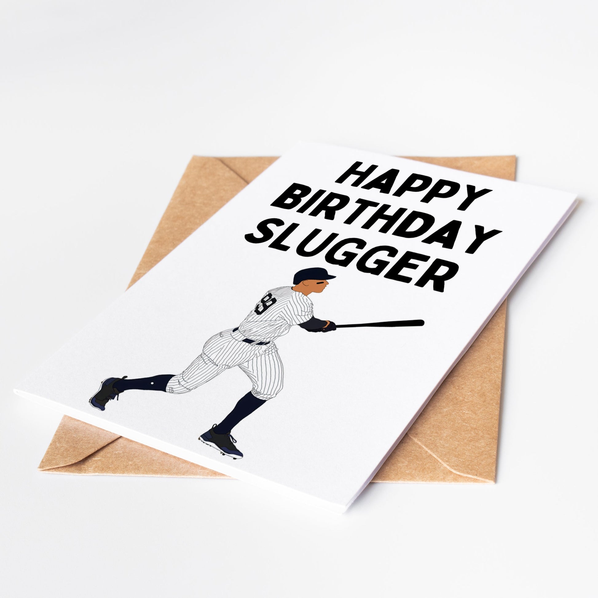 Celebrate your favorite baseball fan with the Aaron Judge Baseball Birthday Card! Featuring the legendary player himself, this card is perfect for any birthday celebration. Show your love and admiration for the sport with a unique touch.