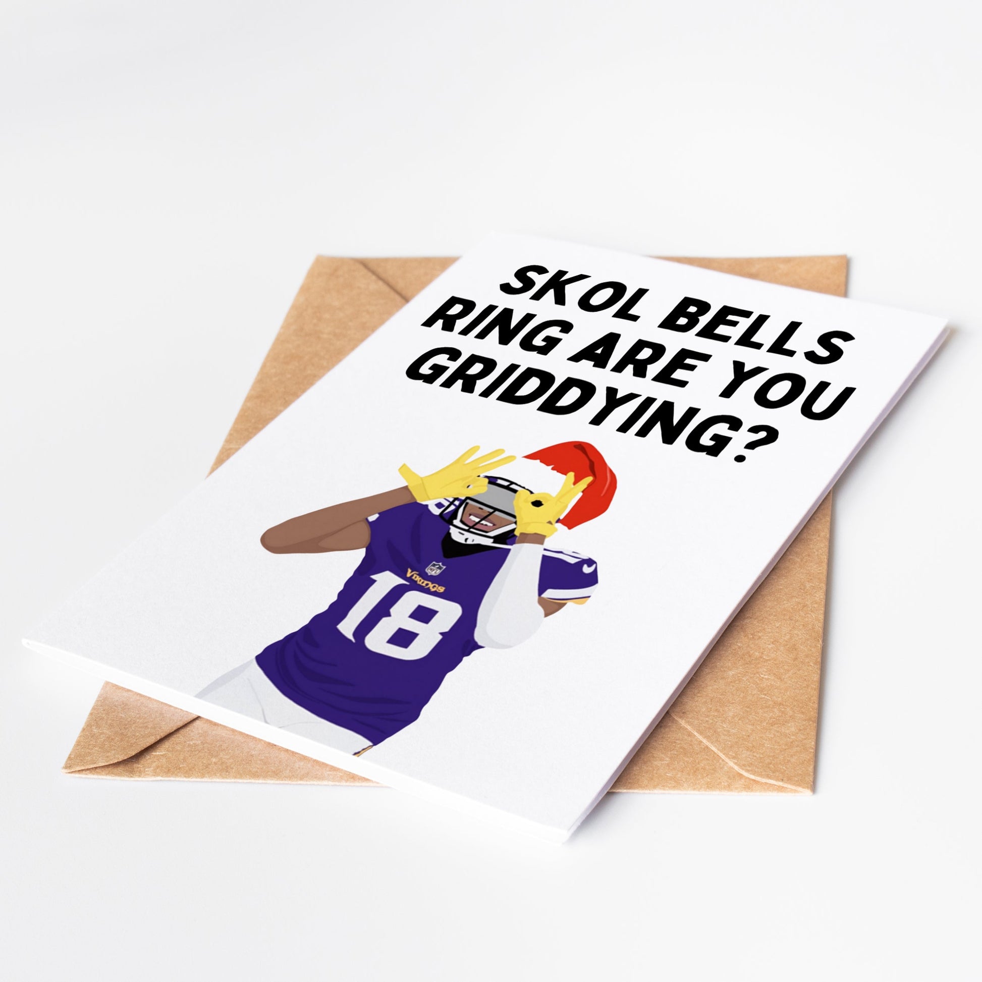 Celebrate the holidays with our exclusive Justin Jefferson Football Christmas Card! Perfect for Vikings fans and football enthusiasts alike, this festive card features the star wide receiver in action.