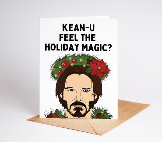 Celebrate the holidays with our exclusive Keanu Reeves Christmas Card! This unique greeting card features the beloved actor in festive splendor, bringing his signature charm to your seasonal greetings.
