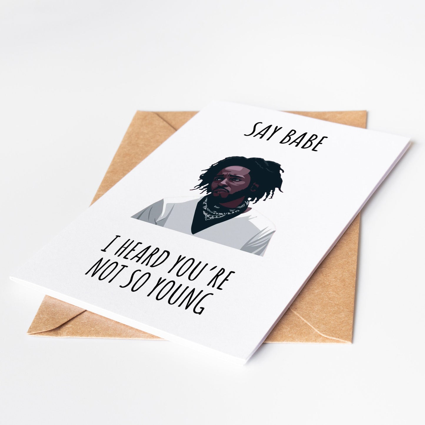 Kendrick Birthday Card featuring a funny rap-inspired design perfect for hip hop fans celebrating a birthday ideal for a boyfriend or husband who loves music and culture this card adds a playful and unique touch to any celebration great for those who appreciate witty references and iconic artists perfect for Superbowl parties or a fun birthday surprise this humorous card blends hip hop vibes with a lighthearted twist making it the ultimate choice for rap lovers and music enthusiasts
