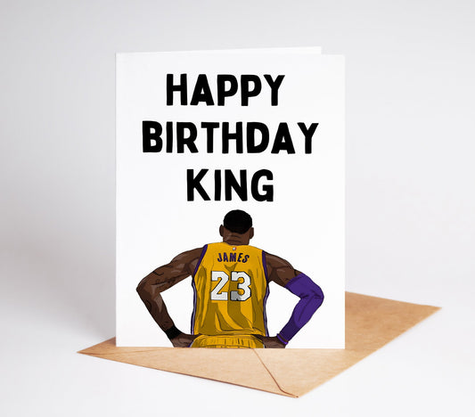 Celebrate your loved one's birthday with the Lebron James Birthday Card! Featuring the "King" himself, this card is perfect for any basketball fan. Show them how much you care in a unique and fun way!