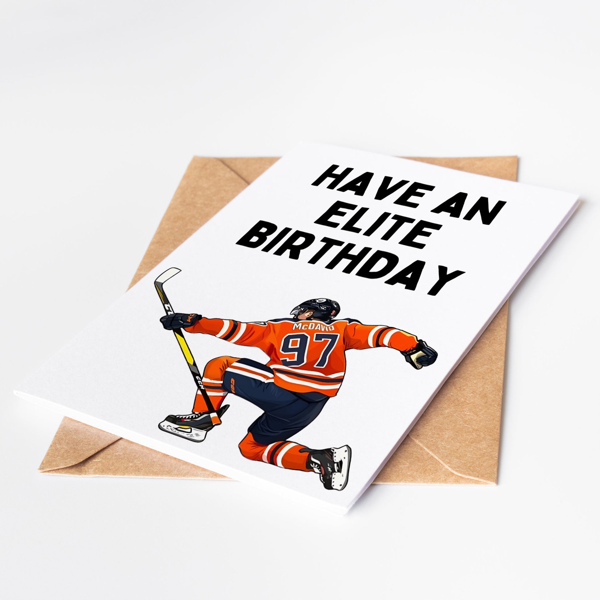 Celebrate your favorite hockey fan's birthday with the Connor McDavid NHL Birthday Card! Featuring the talented NHL player, this card is perfect for any McDavid fan and is sure to bring a smile to their face.