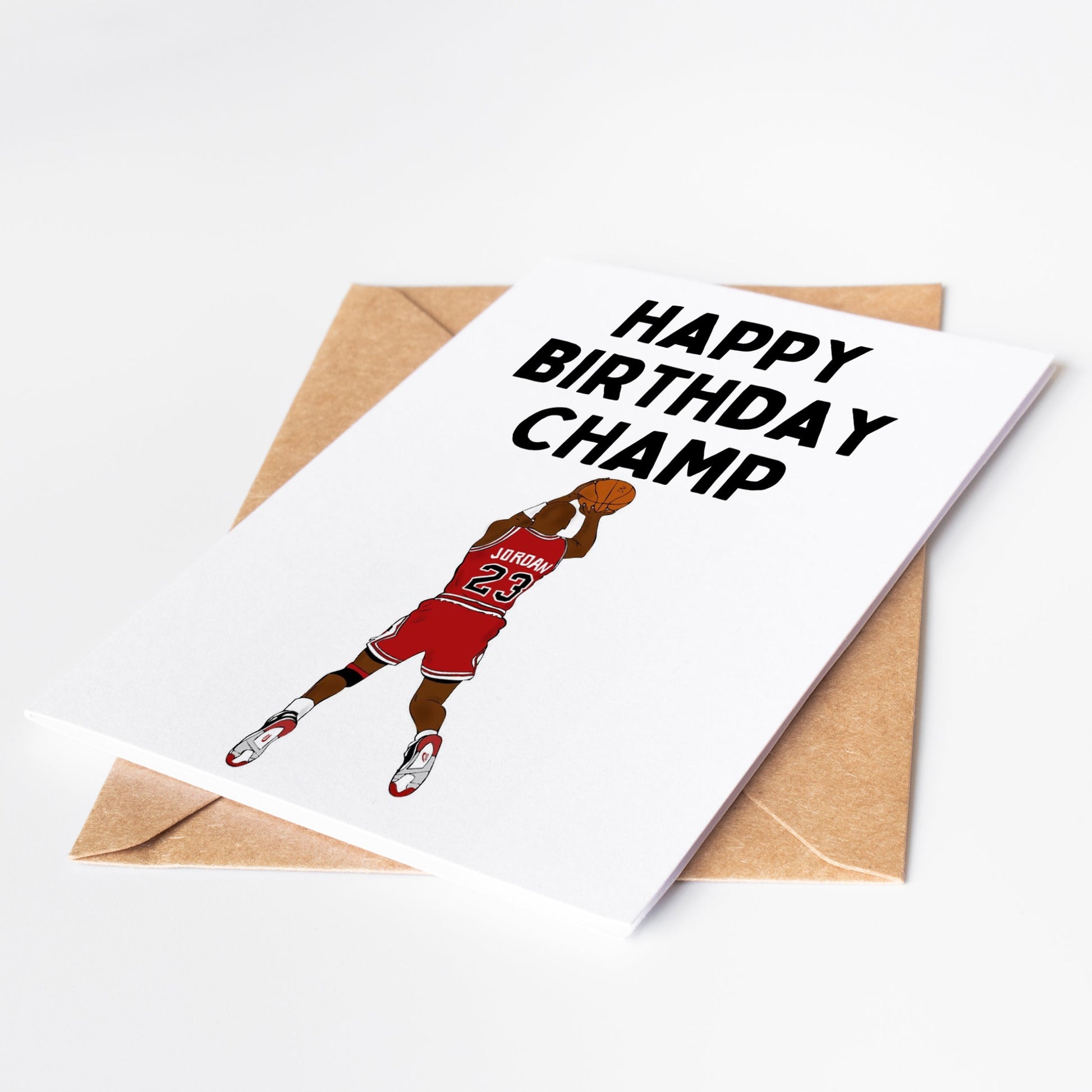Celebrate like a champ with this Michael Jordan birthday card! Featuring the iconic basketball legend and a festive message, this card is perfect for sending to any MJ fan. Show your appreciation for their passion with this winning birthday card.