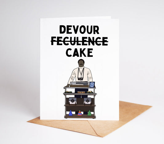 Celebrate a special someone's birthday with the Milchick Severance Birthday Card! This unique card features the playful phrase "devour feculence" and is sure to bring a smile to their face. Show your passion and creativity with this one-of-a-kind card.