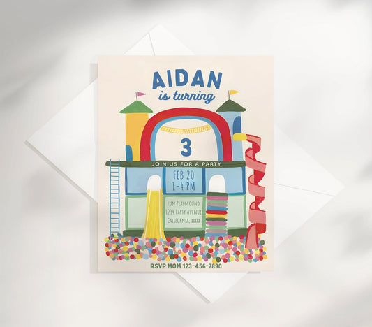 Editable Indoor Playground Birthday Invitation