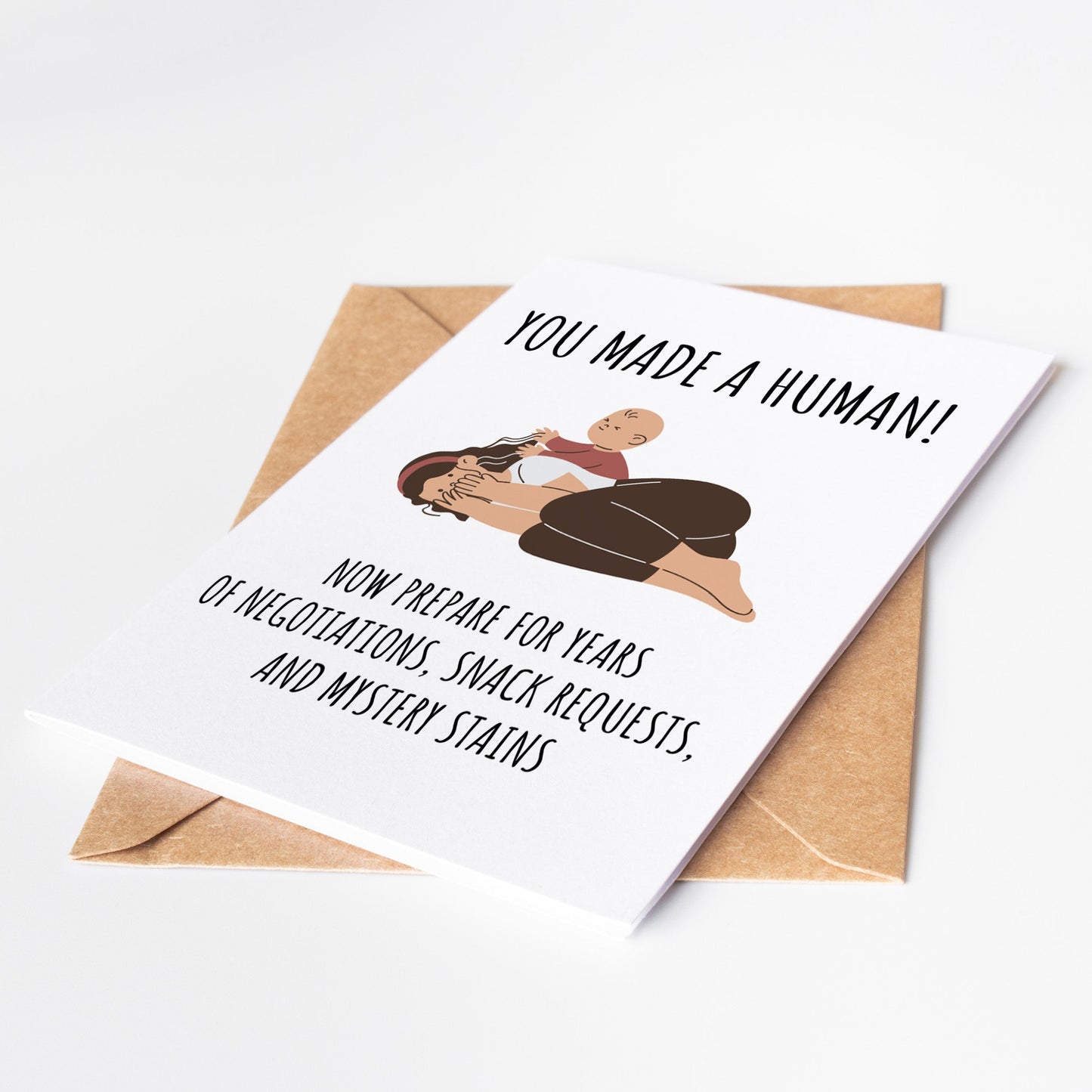 funny new baby card perfect for new parents who need a laugh this printable newborn congrats card blends humor and heartfelt wishes making it ideal for baby showers pregnancy announcements and first time parents download now and share the joy