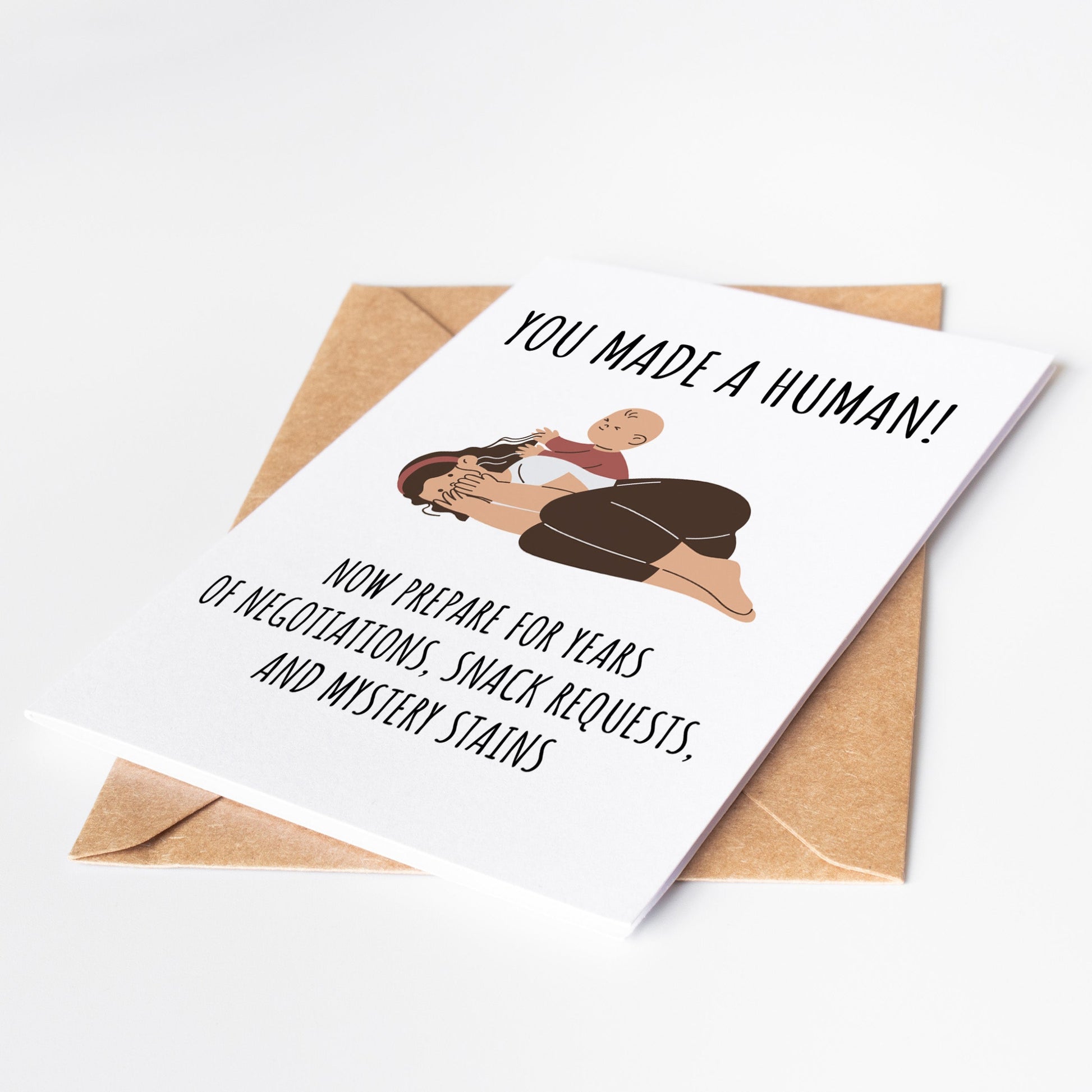 funny new baby card perfect for new parents who need a laugh this printable newborn congrats card blends humor and heartfelt wishes making it ideal for baby showers pregnancy announcements and first time parents download now and share the joy