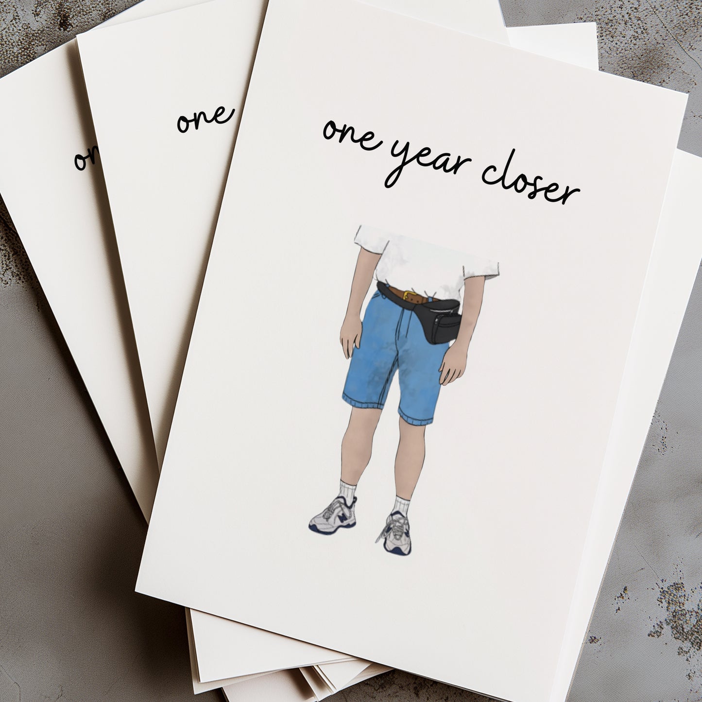 Celebrate another year of dad style with our One Year Closer Funny Birthday Card! As your dad becomes one year closer to the ultimate dad look, complete with dad shoes and fanny packs, this card is the perfect way to add some humor to their special day. 