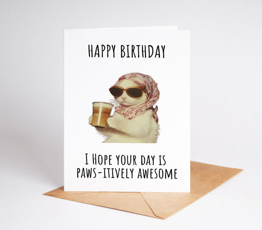 This funny cat birthday card is perfect for cat lovers who appreciate a little sass Featuring a playful feline with attitude this purrfect birthday card is great for him or her Whether you're gifting it to a cat-obsessed friend a crazy cat lady or a loved one who adores their furry companion this printable card adds humor and charm to any celebration Make their birthday extra special with a sassy cat design that’s sure to bring smiles and laughter A must-have for any cat lover or pet enthusiast