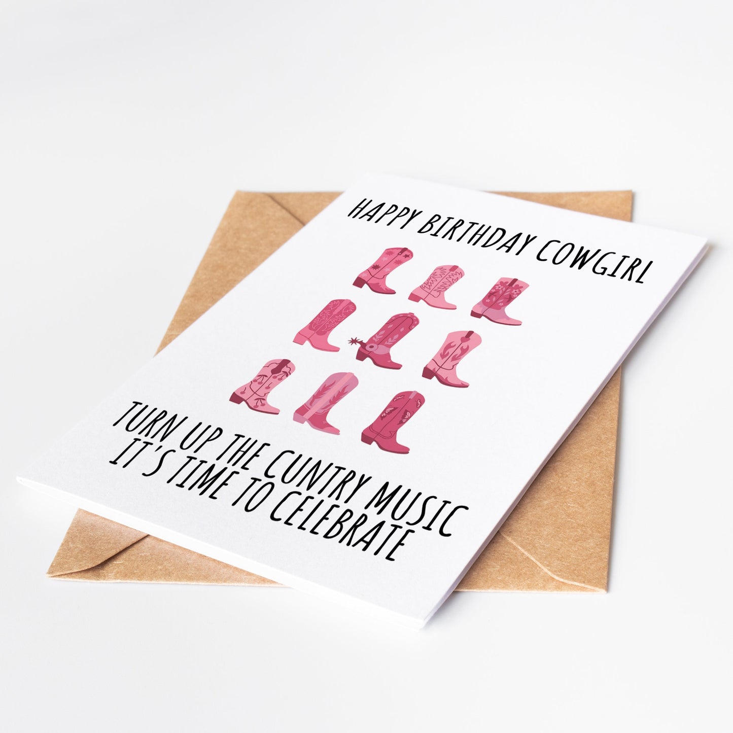 Pink Cowboy Boots Birthday Card featuring hot pink boots with a bold and sassy design perfect for anyone who loves a coquette aesthetic and a touch of humor this inappropriate yet playful birthday card adds attitude and fun to any celebration designed for her with a stylish and cheeky vibe great for making a statement and bringing laughter to the special day ideal for those who appreciate bold fashion witty humor and a unique twist on traditional birthday cards