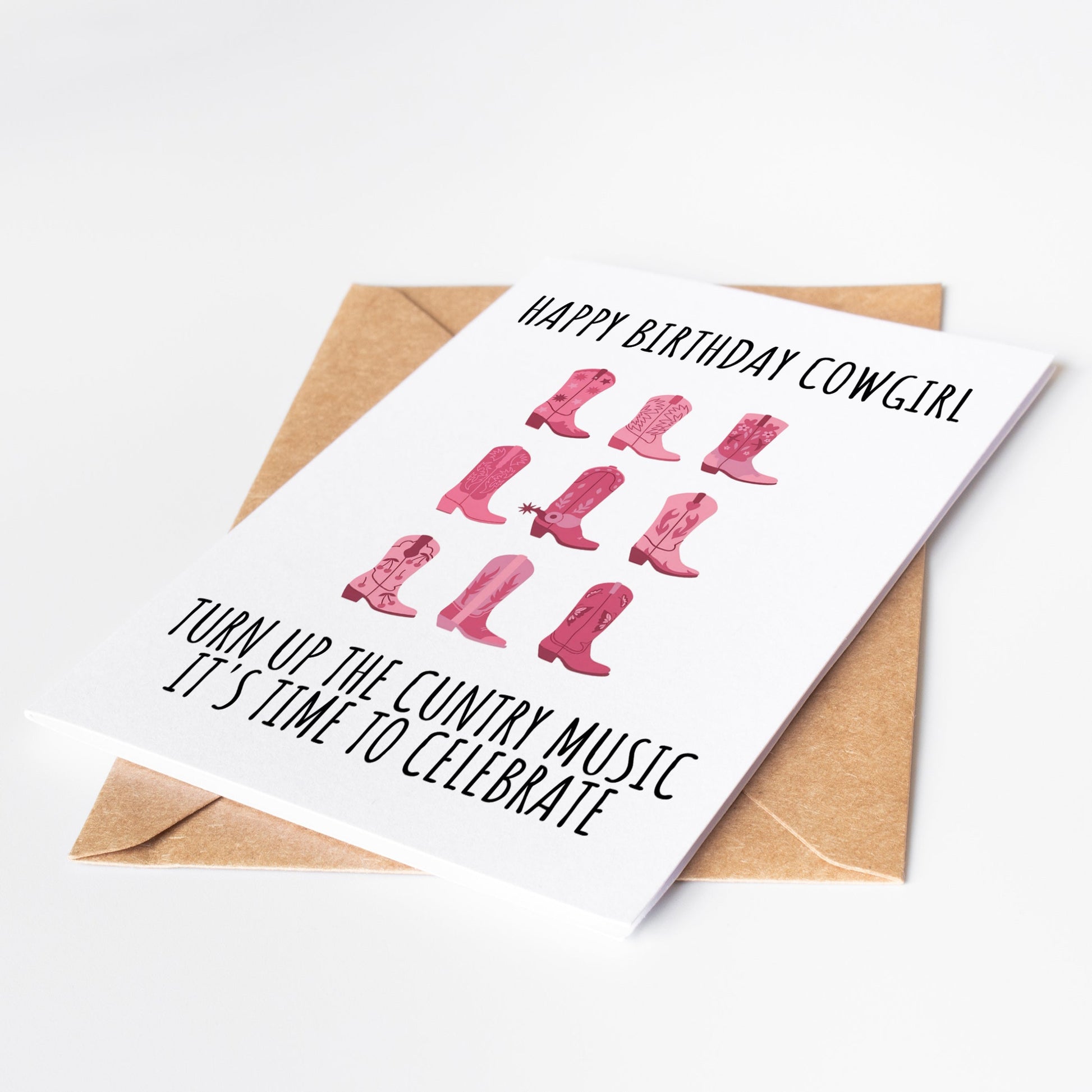 Pink Cowboy Boots Birthday Card featuring hot pink boots with a bold and sassy design perfect for anyone who loves a coquette aesthetic and a touch of humor this inappropriate yet playful birthday card adds attitude and fun to any celebration designed for her with a stylish and cheeky vibe great for making a statement and bringing laughter to the special day ideal for those who appreciate bold fashion witty humor and a unique twist on traditional birthday cards