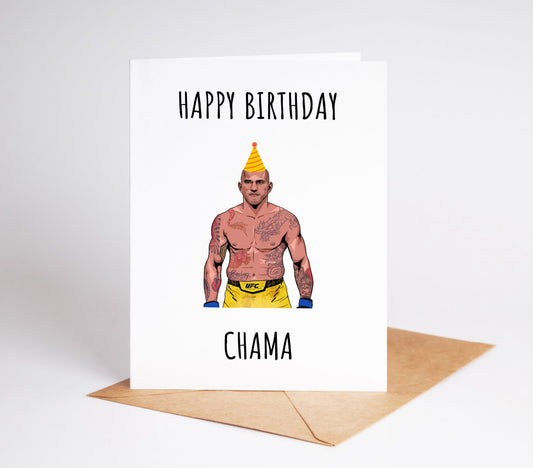 This MMA birthday card is perfect for any mixed martial arts fan featuring a bold design inspired by Poatan Chama and combat sports Whether they love kickboxing jiu jitsu taekwondo or grappling this card celebrates their passion Ideal for an MMA boyfriend fighter or fan it’s a great way to show support Perfect for karate lovers or UFC enthusiasts this printable card makes a fun and unique gift celebrating dedication resilience and love for martial arts. Perfect for any fan of mma or poatan chama