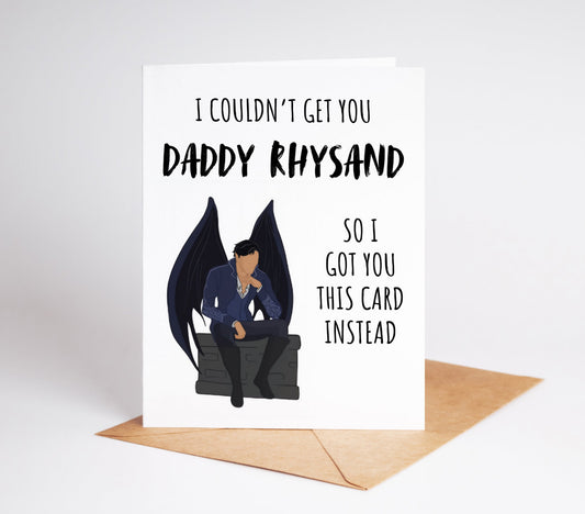 Looking for a unique birthday gift for that Sarah J Maas loving friend? Look no further! This card features Rhysand from ACOTAR and is sure to bring a smile to any book lover's face. Celebrate their special day with this funny and thoughtful gift.