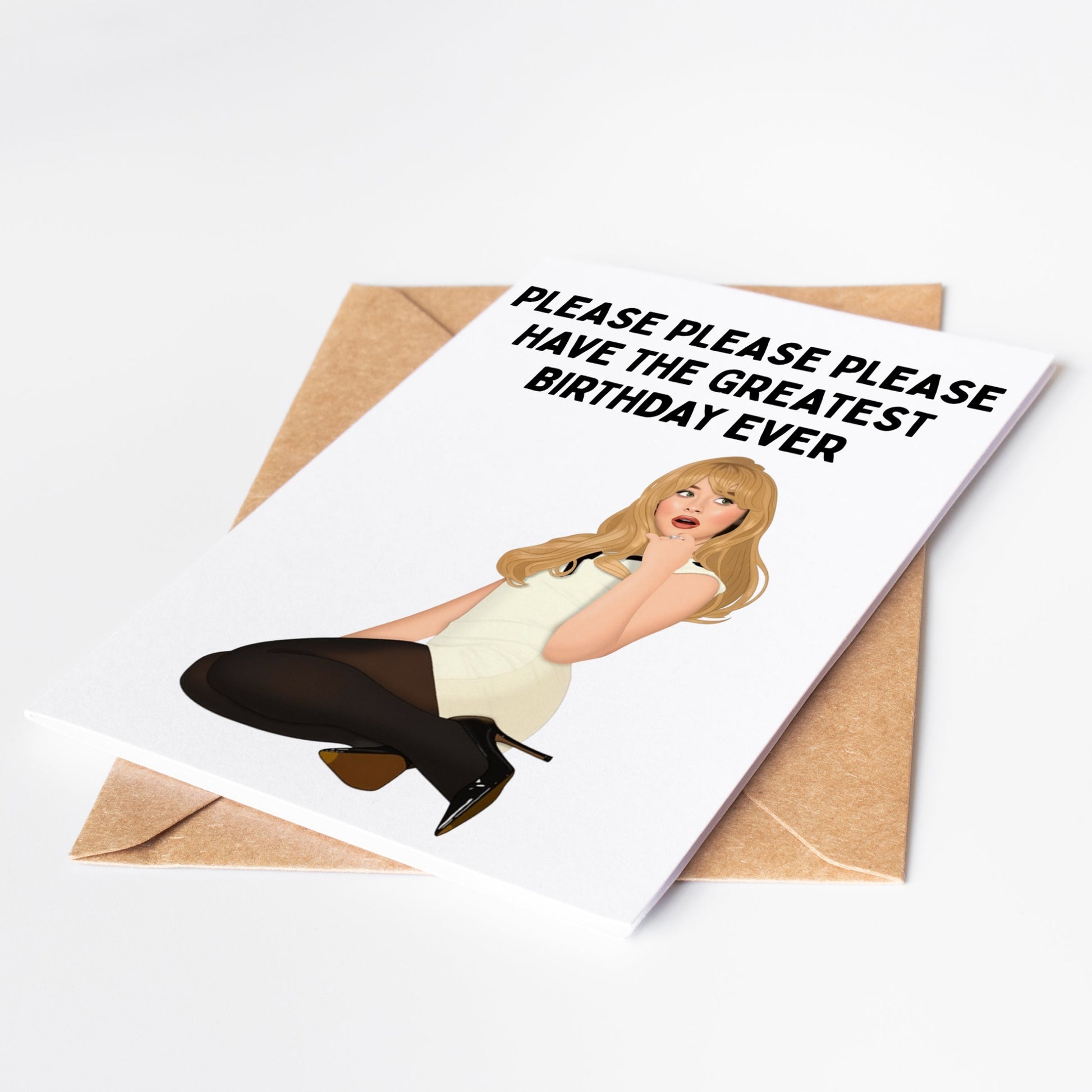 Celebrate your loved one's special day with this personalized Sabrina Carpenter birthday card! Featuring a heartfelt message featuring her song"Please please please", this card is sure to make their day even more special. 