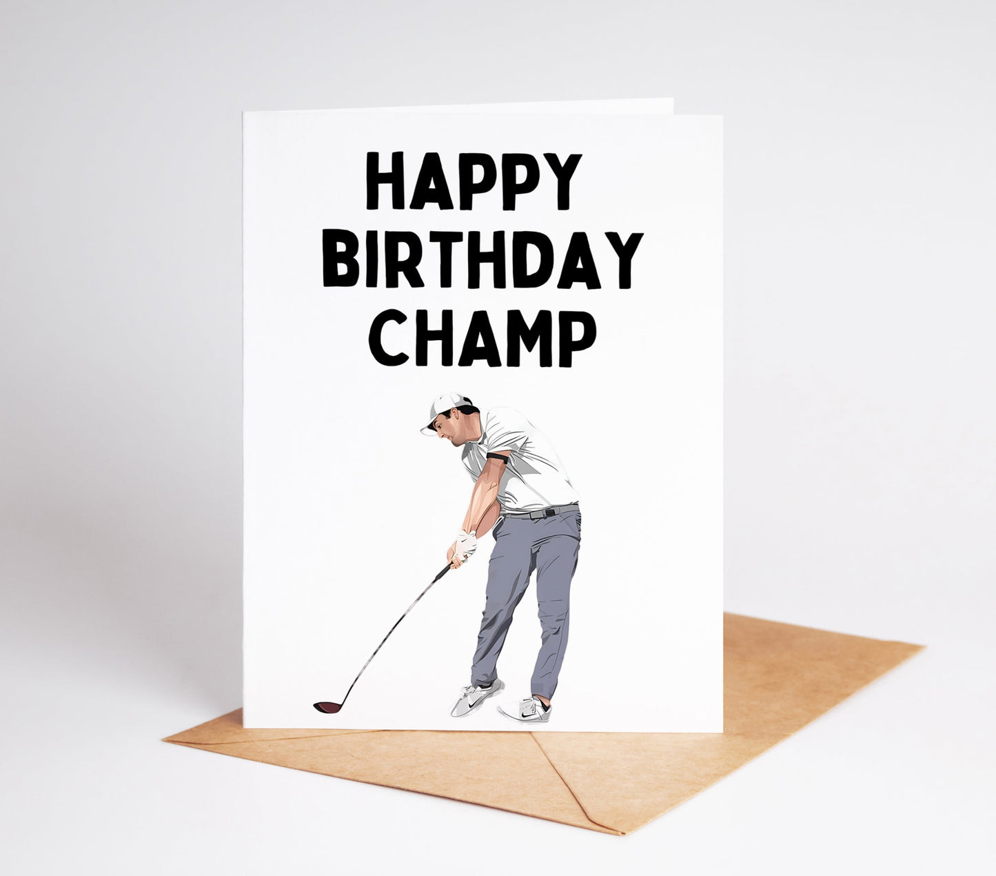 Celebrate a special golfer's birthday with our Scottie Scheffler Golf Birthday Card! This high-quality card features a stunning design and the beloved golfer, Scottie Scheffler. Perfect for any golf enthusiast, this card will be sure to bring a smile and wishes for a fantastic year on the course.