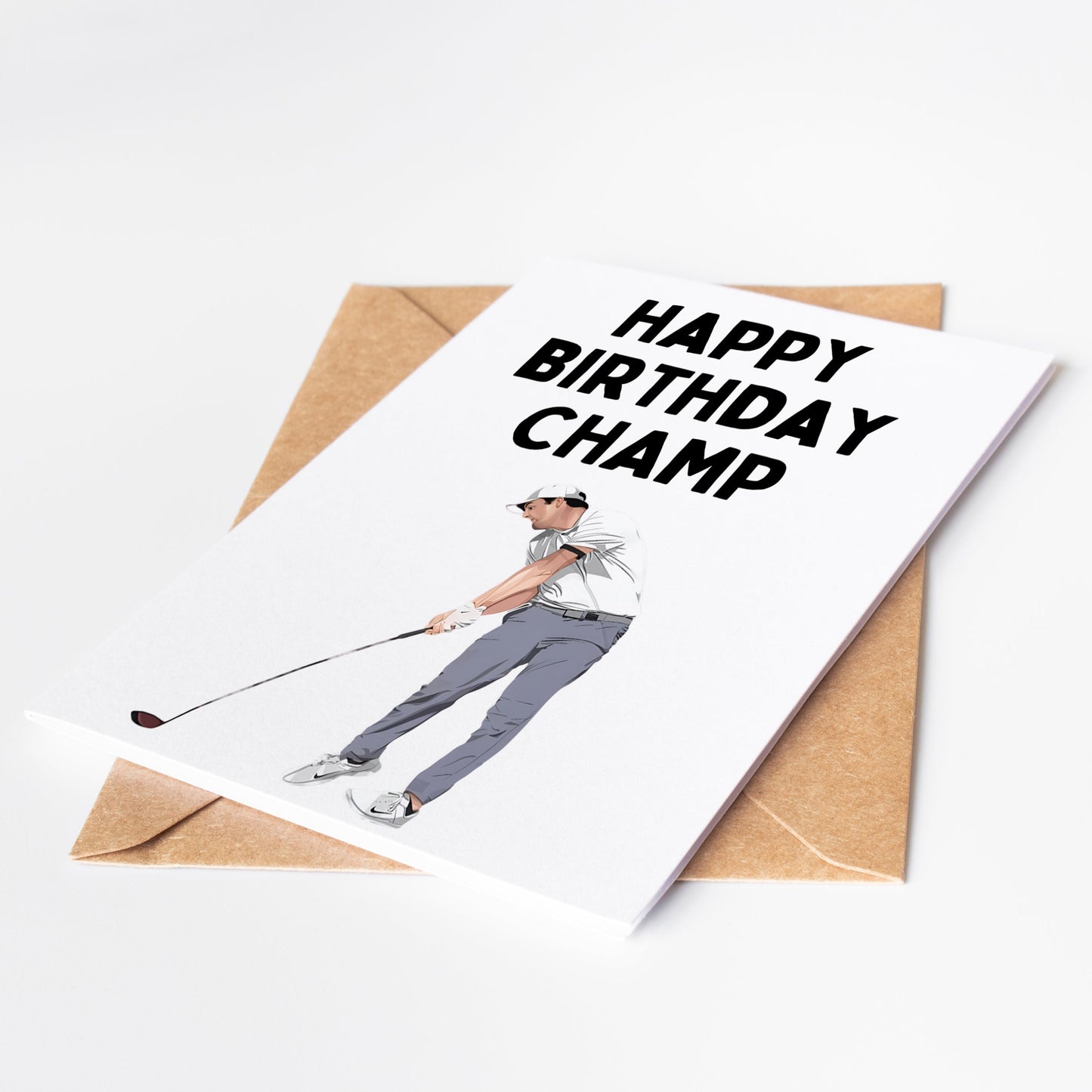 Celebrate a special golfer's birthday with our Scottie Scheffler Golf Birthday Card! This high-quality card features a stunning design and the beloved golfer, Scottie Scheffler. Perfect for any golf enthusiast, this card will be sure to bring a smile and wishes for a fantastic year on the course.