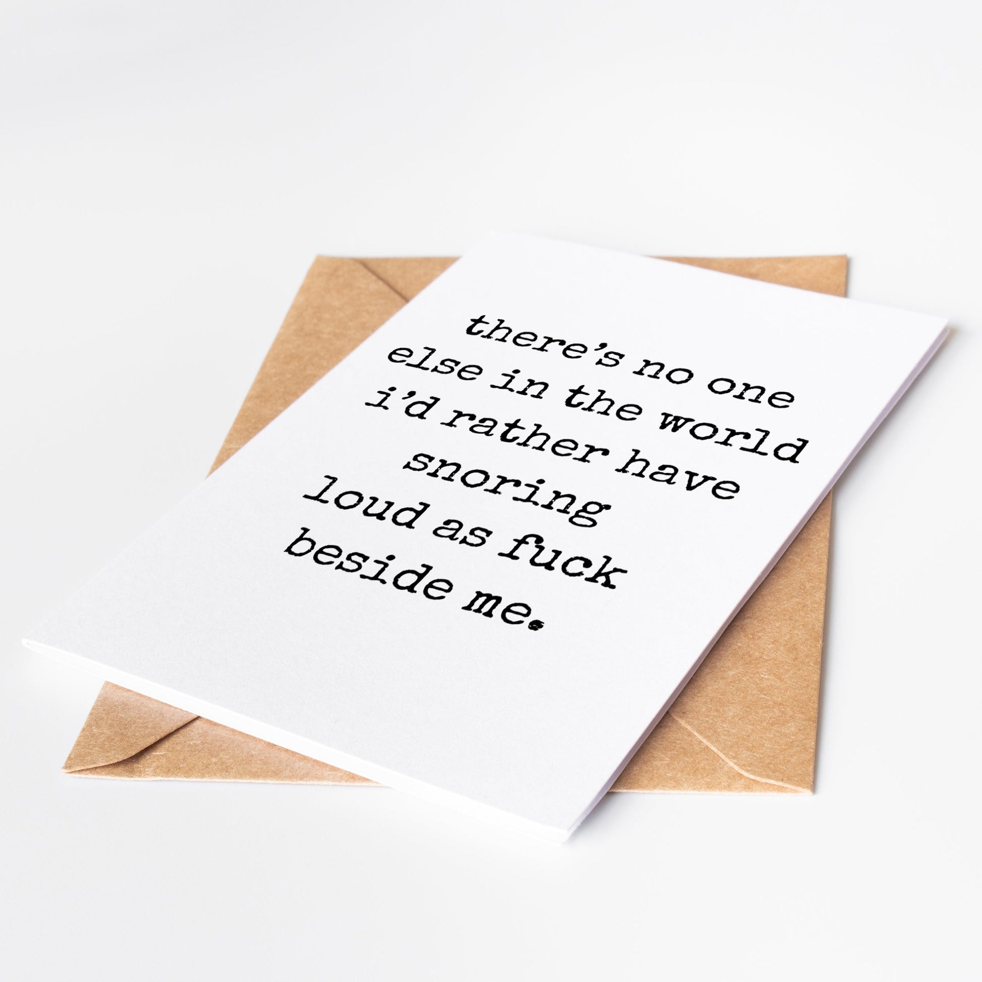 Surprise your significant other with a hilarious and thoughtful gift to show your love! This snoring loud funny love card is perfect for anniversaries, birthdays, Valentine's Day, or just because. Let them know that despite the snoring, your love is still strong.