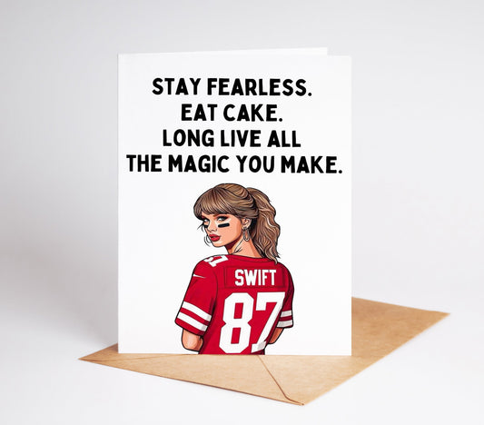 Celebrate your loved one's birthday with the ultimate gift - a Taylor Swift Birthday Card! Featuring the iconic superstar, this card is sure to bring a smile to their face. Perfect for any Swiftie, this card is a must-have for any special occasion. Make their day extra special with Taylor!