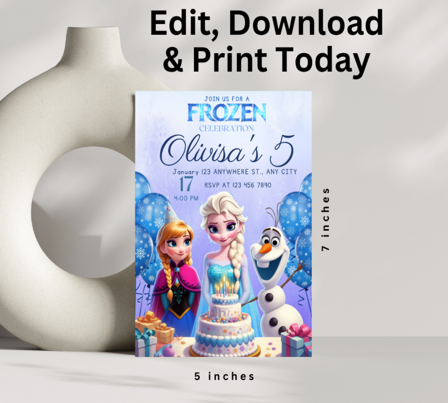 Create a magical celebration with our Frozen Birthday Invitation Template. This enchanting design captures the wonder of winter wonderlands and beloved characters, making it irresistible to young fans.