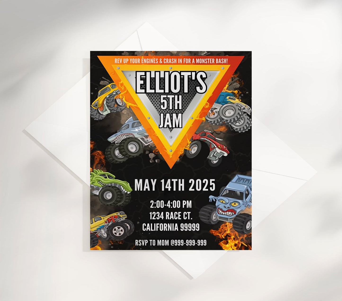 Monster Truck Birthday Monster Jam Editable Invitation