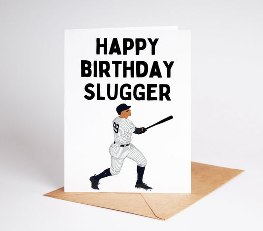 Celebrate your favorite baseball fan with the Aaron Judge Baseball Birthday Card! Featuring the legendary player himself, this card is perfect for any birthday celebration. Show your love and admiration for the sport with a unique touch.