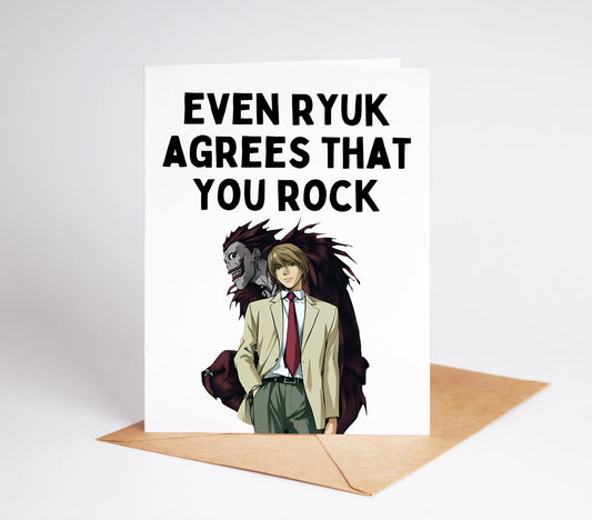 Give them a card that's more than just a greeting - Death Note Greeting Card adds a touch of mystery and intrigue to any special occasion. Perfect for fans of the popular anime, this card will make their day unforgettable. Perfect for birthdays, graduation, or any event.