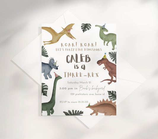 Make your little one's birthday roar-some with our Dinosaur Birthday Invitation Template! Perfect for young paleontologists, this eye-catching design features vibrant prehistoric creatures that will excite party guests.